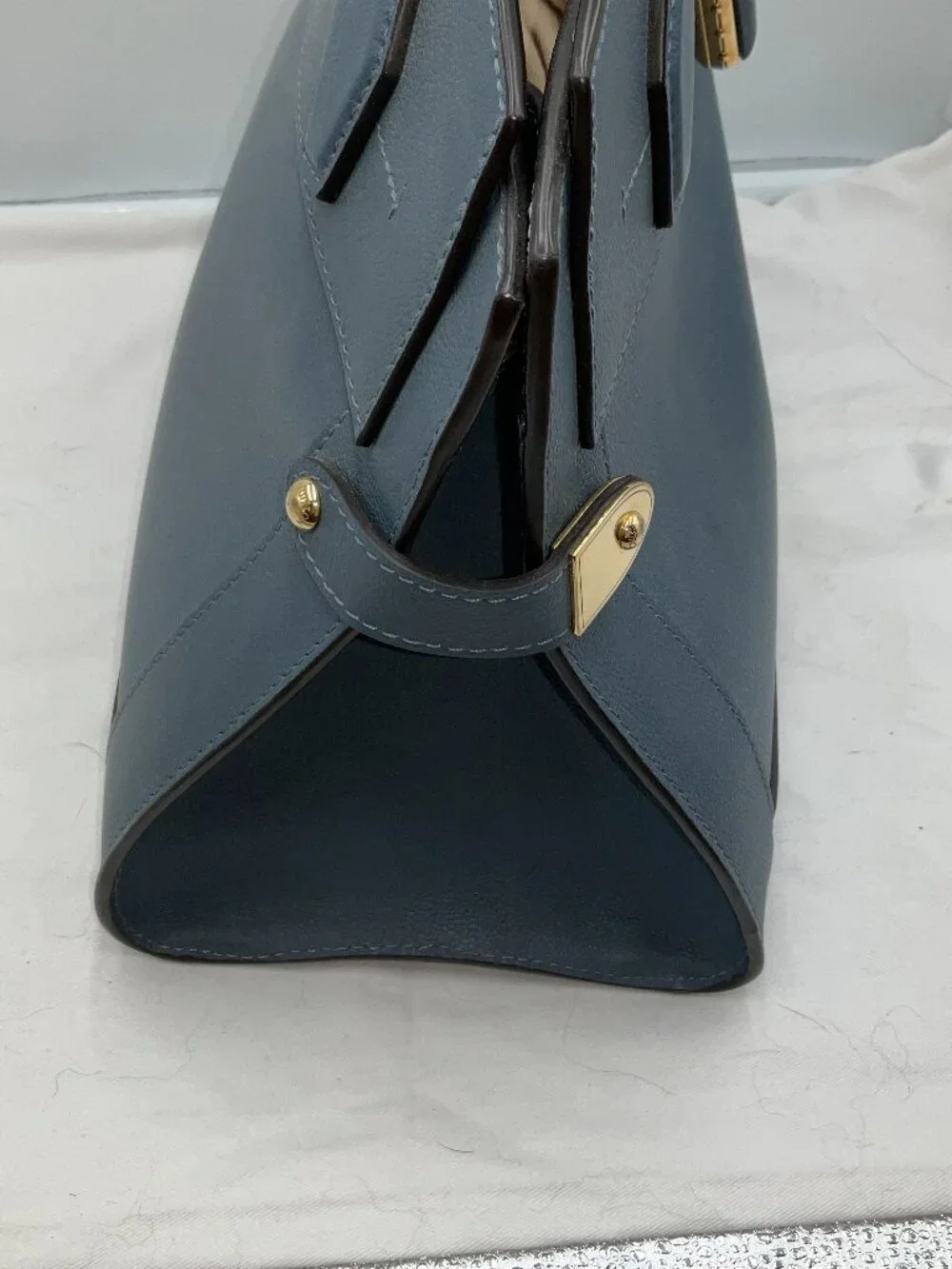 Louis Vuitton Blue Demin Leather Steamer M21249 MM Excellent Condition Receipt